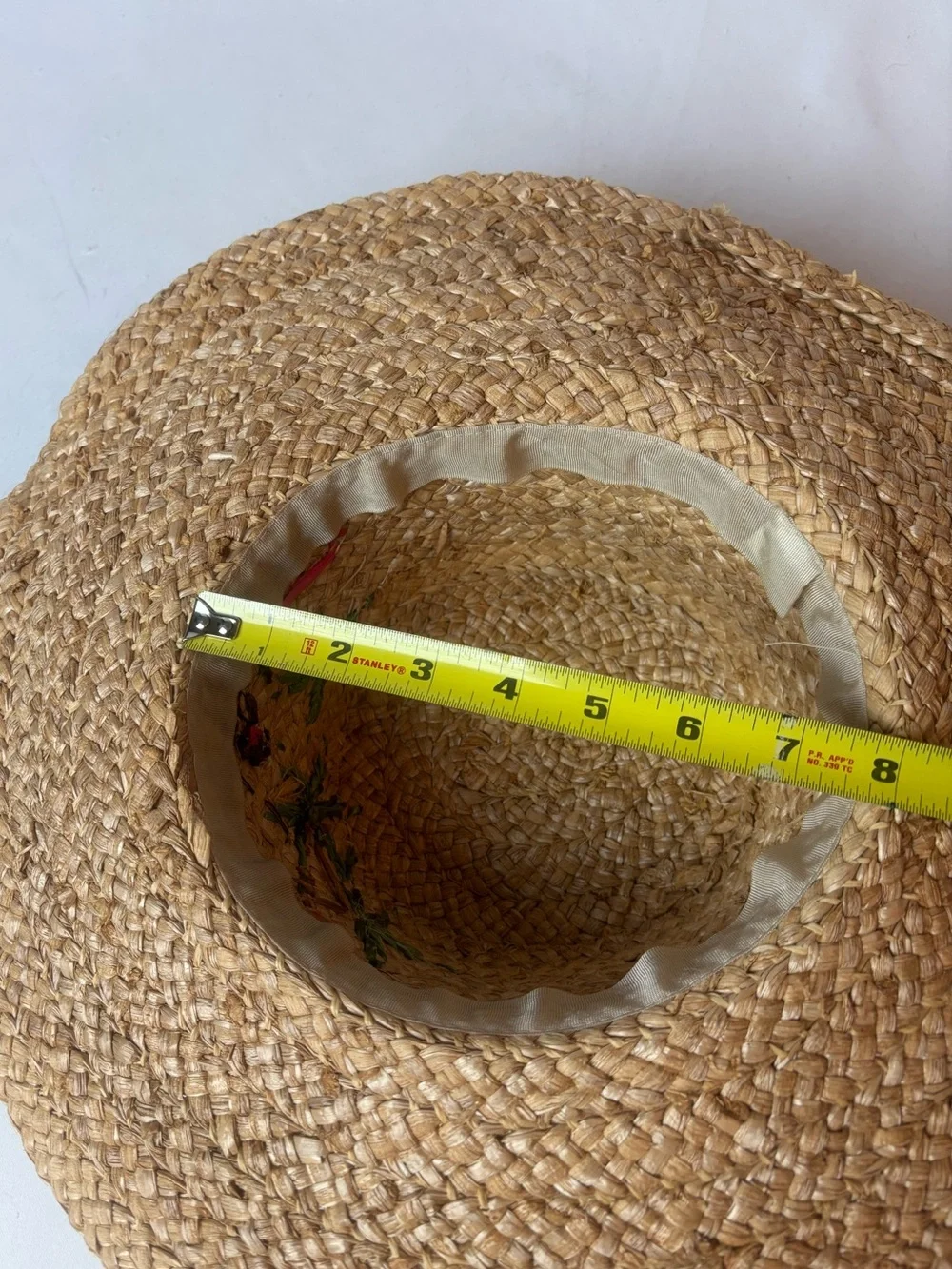 Woven Straw Raffia Sun Hat Beaded Monkey Embroidered Palm Trees Women’s Beach